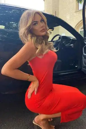 SKY BLUE STRAPLESS MIDI DRESS