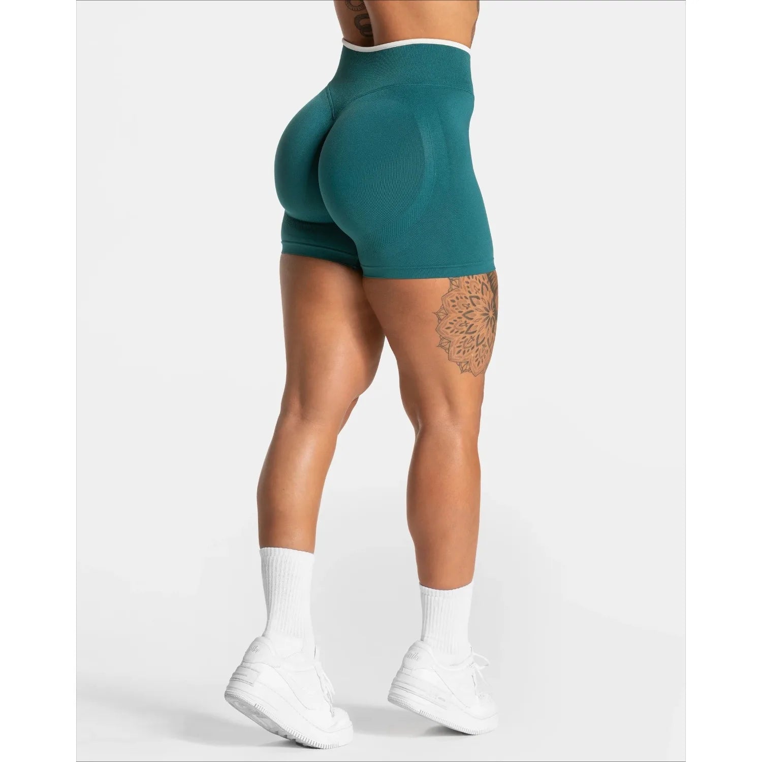 Seamless High-Waist Gym Shorts